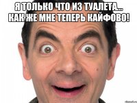Я только что из туалета... Как же мне теперь кайфово! 