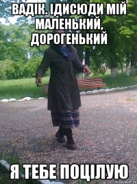 Вадік. Ідисюди мій маленький, дорогенький я тебе поцілую