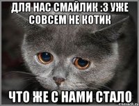 Для нас смайлик :3 уже совсем не котик ЧТО ЖЕ С НАМИ СТАЛО