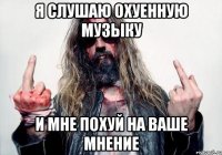 я слушаю охуенную музыку и мне похуй на ваше мнение