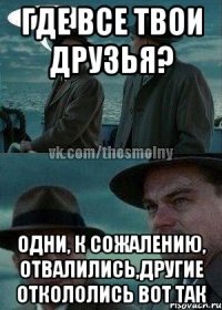 Где все твои друзья? Одни, к сожалению, отвалились,другие откололись вот так
