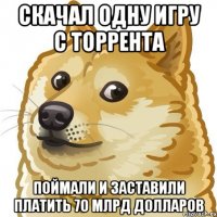 скачал одну игру с торрента поймали и заставили платить 70 млрд долларов