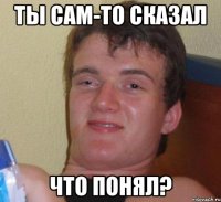 ты сам-то сказал что понял?