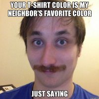 YOUR T-SHIRT COLOR IS MY NEIGHBOR'S FAVORITE COLOR JUST SAYING