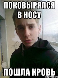 поковырялся в носу пошла кровь