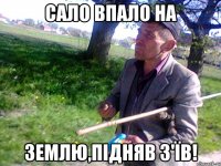 Сало впало на землю,підняв з'їв!