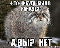 -Кто-нибудь был в Канаде? -А Вы? -Нет