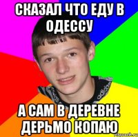 сказал что еду в Одессу а сам в деревне дерьмо копаю