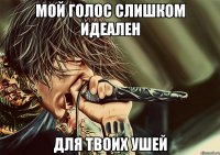 мой голос слишком идеален для твоих ушей