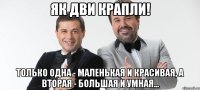 як дви крапли! Только одна - маленькая и красивая, а вторая - большая и умная...