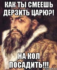 как ты смеешь дерзить царю?! на кол посадить!!!
