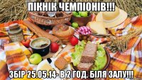ПІКНІК ЧЕМПІОНІВ!!! ЗБІР 25.05.14- в 2 год. БІЛЯ ЗАЛУ!!!