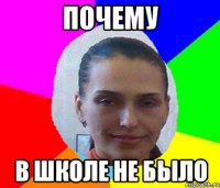 ПОЧЕМУ В ШКОЛЕ НЕ БЫЛО