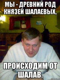 Мы - древний род князей Шалаевых, происходим от шалав.