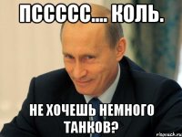 Пссссс.... Коль. Не хочешь немного танков?