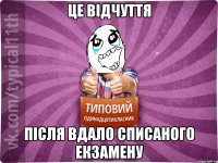 це відчуття після вдало списаного екзамену