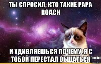 Ты спросил, кто такие papa roach и удивляешься почему, я с тобой перестал общаться