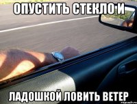 опустить стекло и ладошкой ловить ветер
