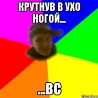 крутнув в ухо ногой... ...вс