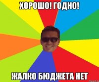 Хорошо! Годно! Жалко бюджета нет
