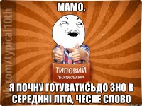мамо, я почну готуватисьдо ЗНО в середині літа, чесне слово