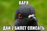 Варя дай 2 билет списать