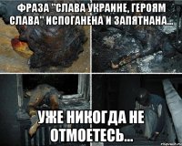 Фраза "слава Украине, героям слава" испоганена и запятнана... Уже никогда не отмоетесь...