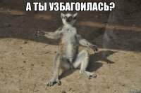 а ты узбагоилась? 