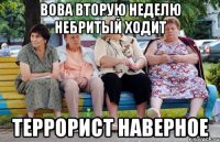 Вова вторую неделю небритый ходит Террорист наверное