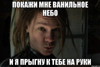 Покажи мне ванильное небо И я прыгну к тебе на руки