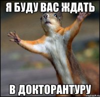 Я буду Вас ждать в докторантуру