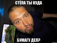 стёпа ты куда бумагу дел?