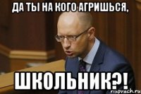 Да ты на кого агришься, Школьник?!