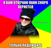 я вам отвечаю панк скоро вернется только подождите