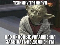 технику тренируя про силовые упражнения забывать не должен ты