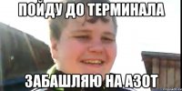 Пойду до терминала Забашляю на азот