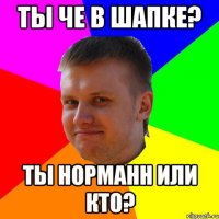 ты че в шапке? ты норманн или кто?