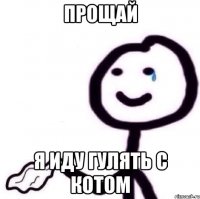 Прощай я иду гулять с котом