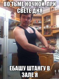 Во тьме ночной, при свете дня Ебашу штангу в зале я