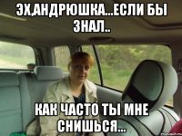 Эх,Андрюшка...Если бы знал.. Как часто ты мне снишься...