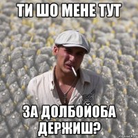 ТИ ШО МЕНЕ ТУТ ЗА ДОЛБОЙОБА ДЕРЖИШ?