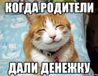 Когда родители Дали денежку