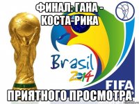 финал: Гана - Koста-Рика приятного просмотра