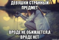 Девушки странный предмет Вроде не обижается,а вроде нет