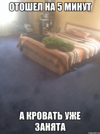 Отошел на 5 минут А кровать уже занята