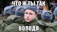 ЧТО Ж ТЫ ТАК ВОЛОДЯ