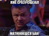 яже сразу сказал матюкнешся бан!