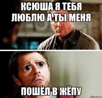 ксюша я тебя люблю а ты меня пошёл в жёпу