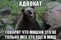адвокат говорит что мишки это не только мех это ещё и мищ