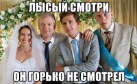 лысый смотри он горько не смотрел